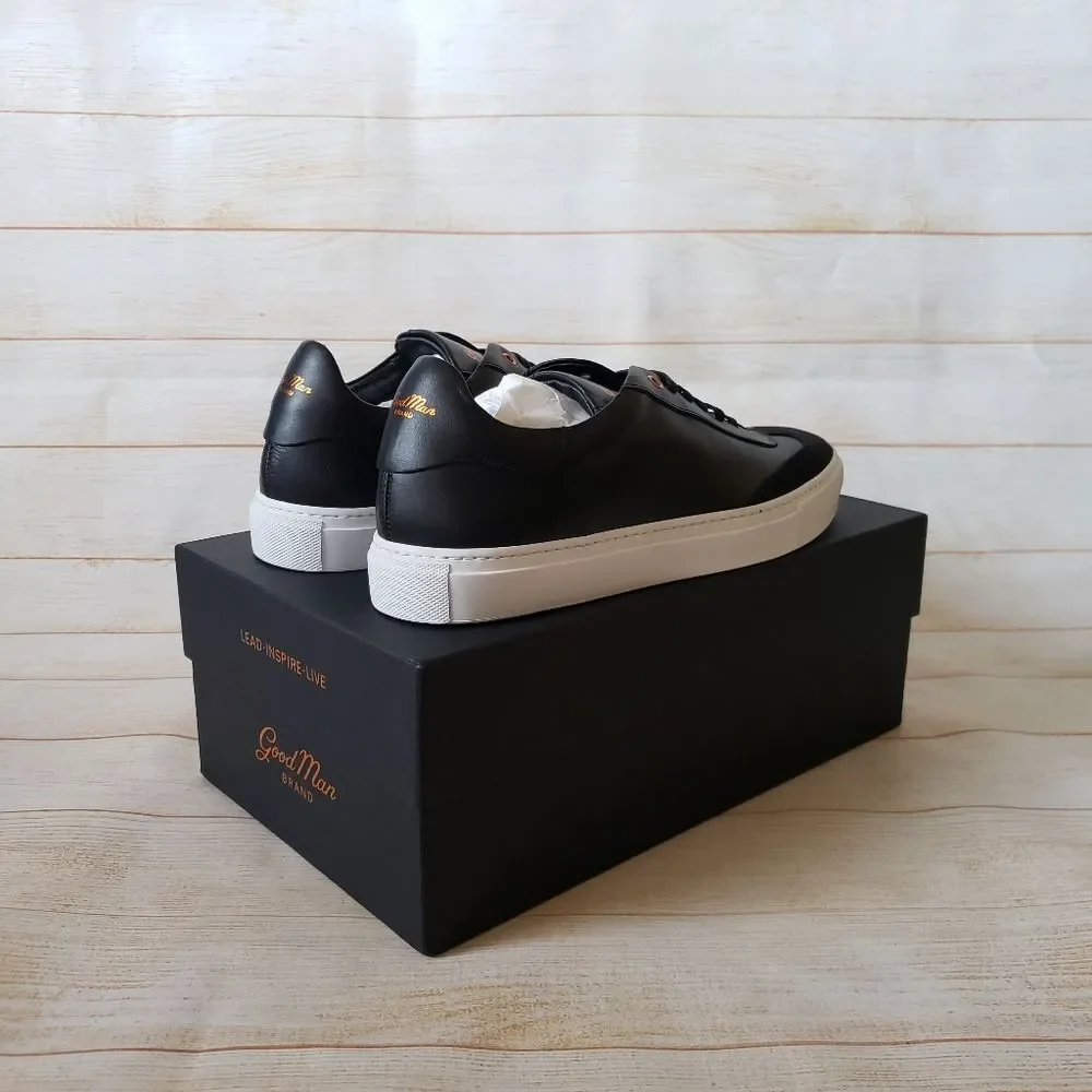 Good Man Brand Legend Court Nappa Italy Leather Suede Black Sneakers Size 10